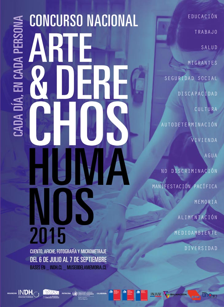 INDH Y MUSEO DE LA MEMORIA ABREN CONVOCATORIA AL CONCURSO NACIONAL ARTE Y DERECHOS HUMANOS 2015