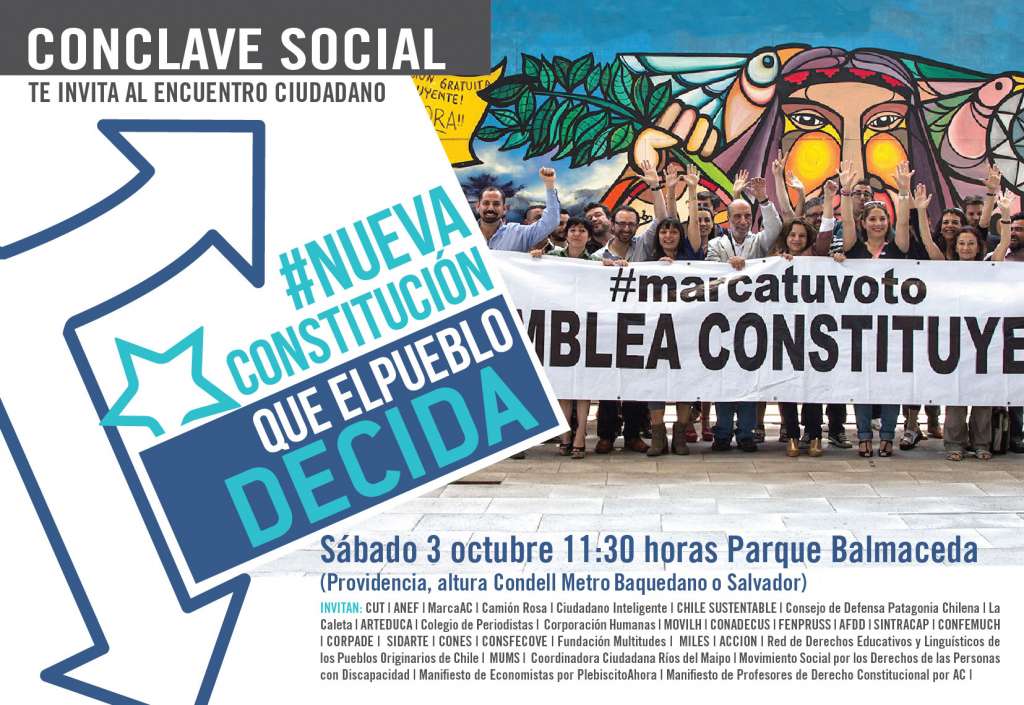 MESA CÓNCLAVE SOCIAL: CONVOCA A MANIFESTACIONES EN TODO CHILE