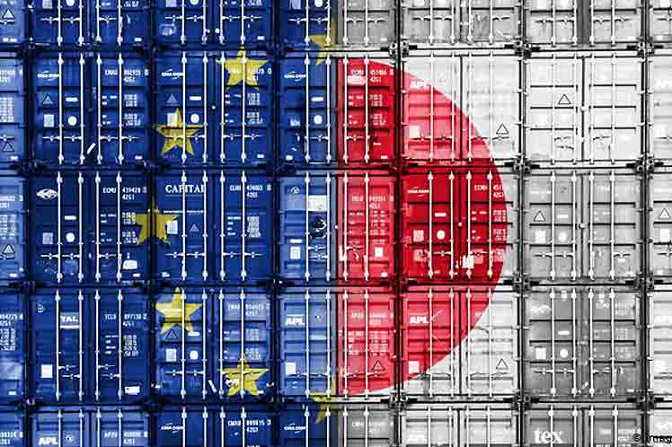Deficitario comercio de mercancías entre UE y Japón en 2018