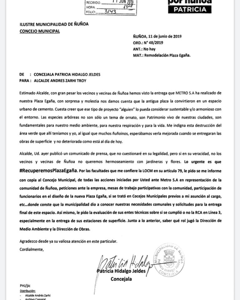 #recuperemosplazaegaña: Concejala PPD acusa al municipio de “destruir” áreas verdes de la comuna