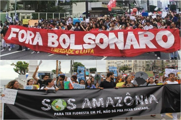 Manifestaciones en Brasil contra Bolsonaro y destrucción de Amazonia