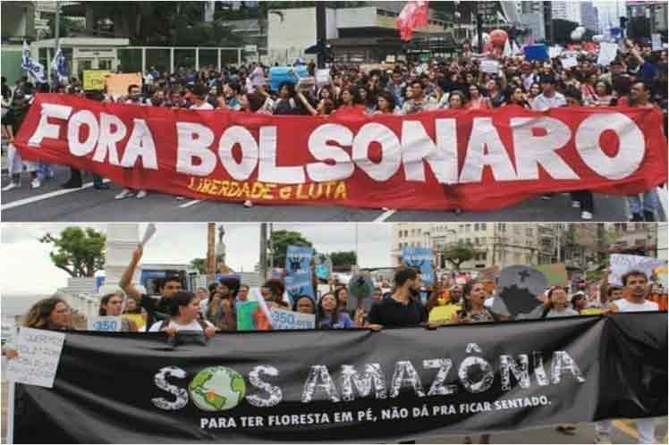 Estudiantes brasileños protestan por la educación y Amazonia