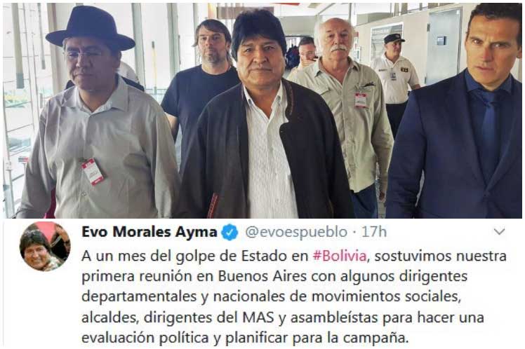 Desde Argentina, Evo Morales teje campaña del MAS de cara a elección