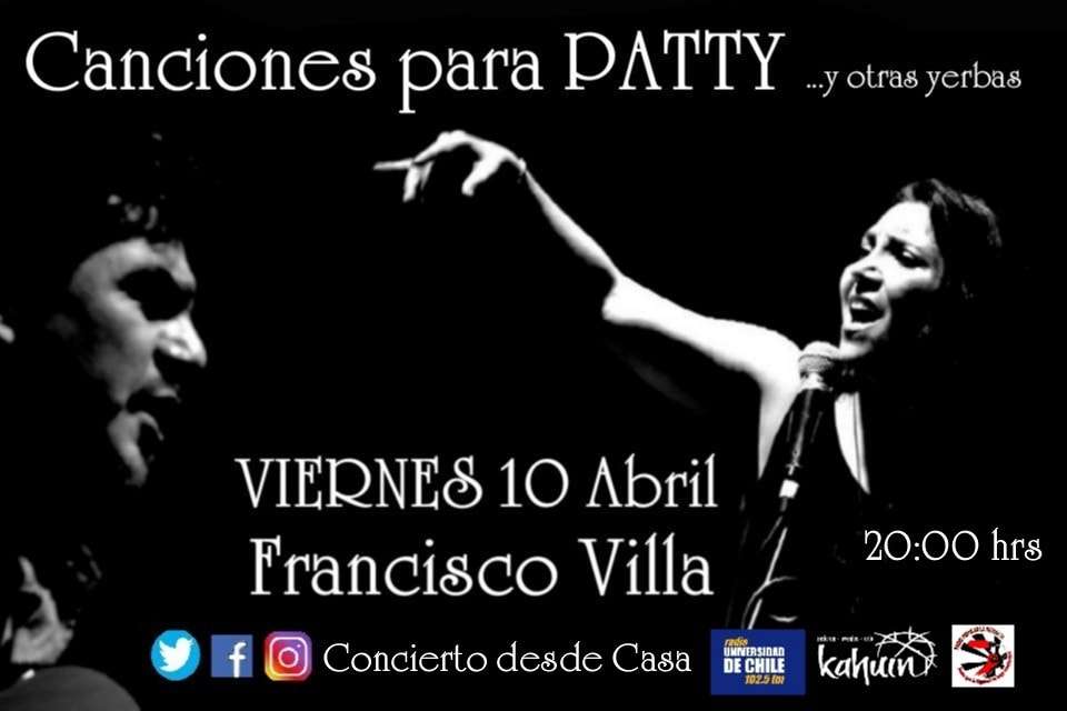 Francisco Villa en recital por Internet: «Canciones para Patty y otras yerbas»