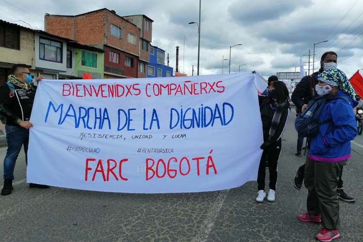 Llegó a Bogotá Marcha por la Dignidad en Colombia
