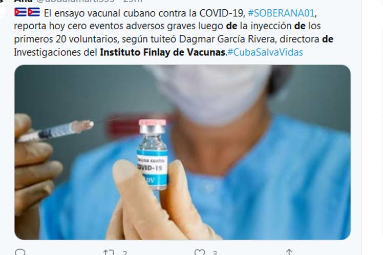 Con buen estado de salud primeros vacunados contra Covid-19 en Cuba