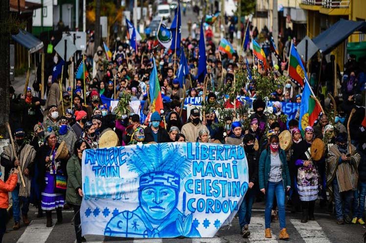 Mapuches marchan en respaldo a machi Celestino Córdova