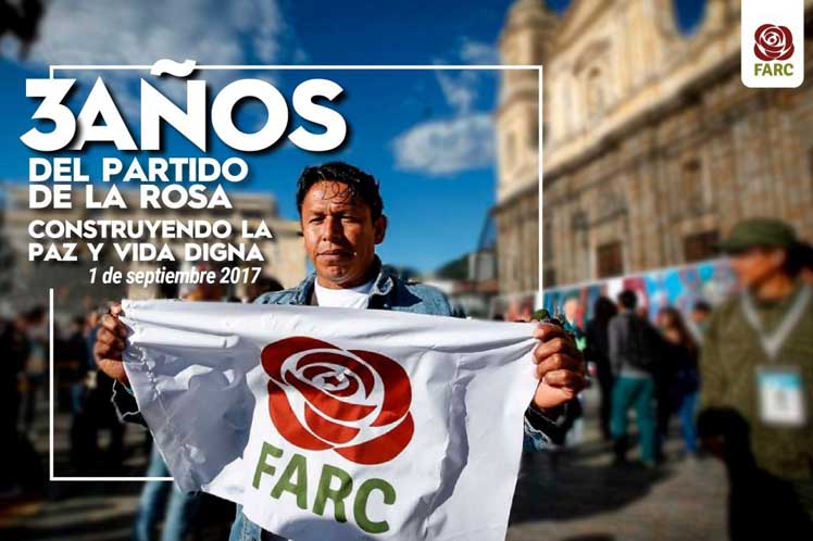 FARC reitera compromiso de paz en Colombia a tres años de fundación