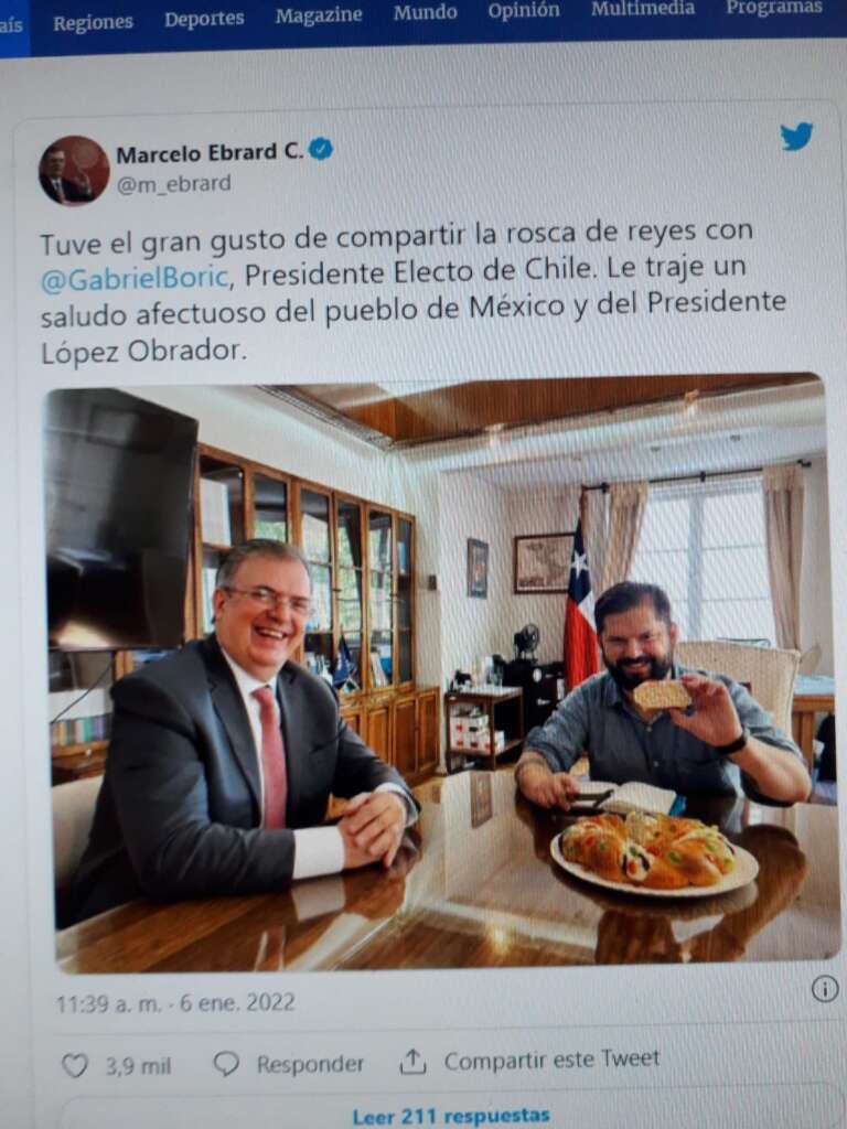 La relación México-Chile alcanzará nuevas alturas, afirmó Ebrard