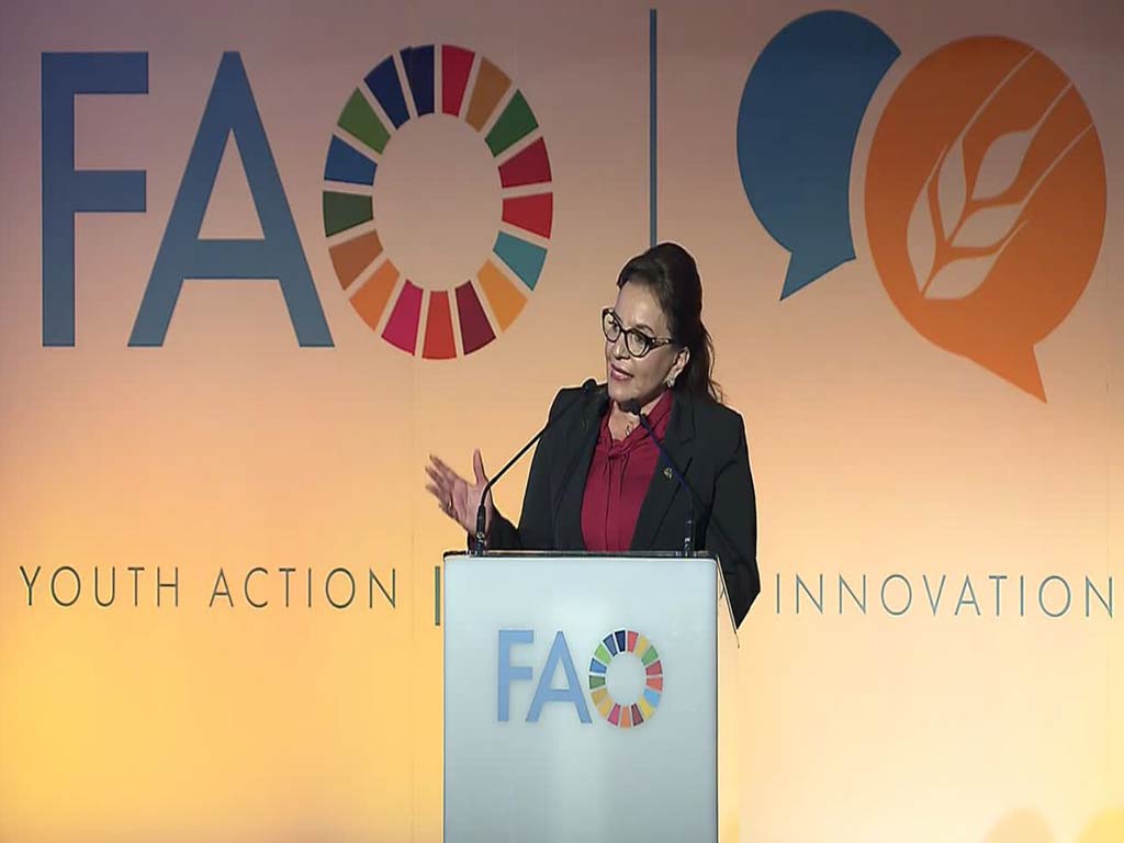 Presidenta de Honduras abogó en la FAO por un modelo alternativo al capitalismo