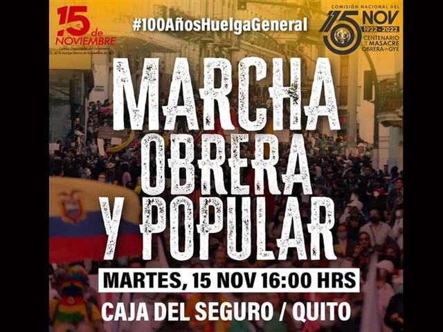 Ecuador recuerda centenario de huelga obrera