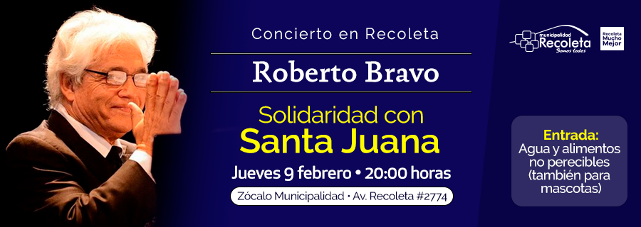Recoleta: Roberto Bravo en concierto en beneficio de damnificados en el sur