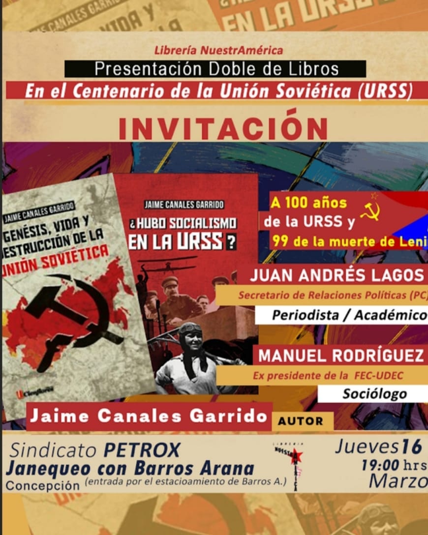 Prestigiosa libreria de Concepción presenta dos libros sobre la exURSS