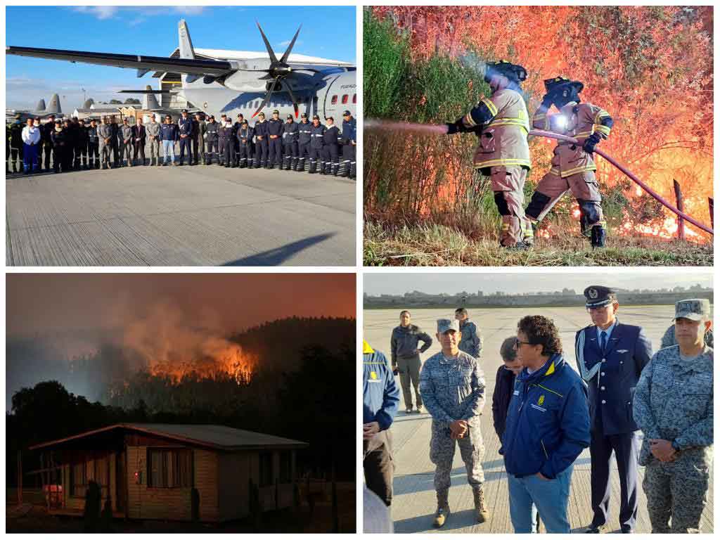 Una misión colombiana viajó a Chile para apoyar combate a incendios