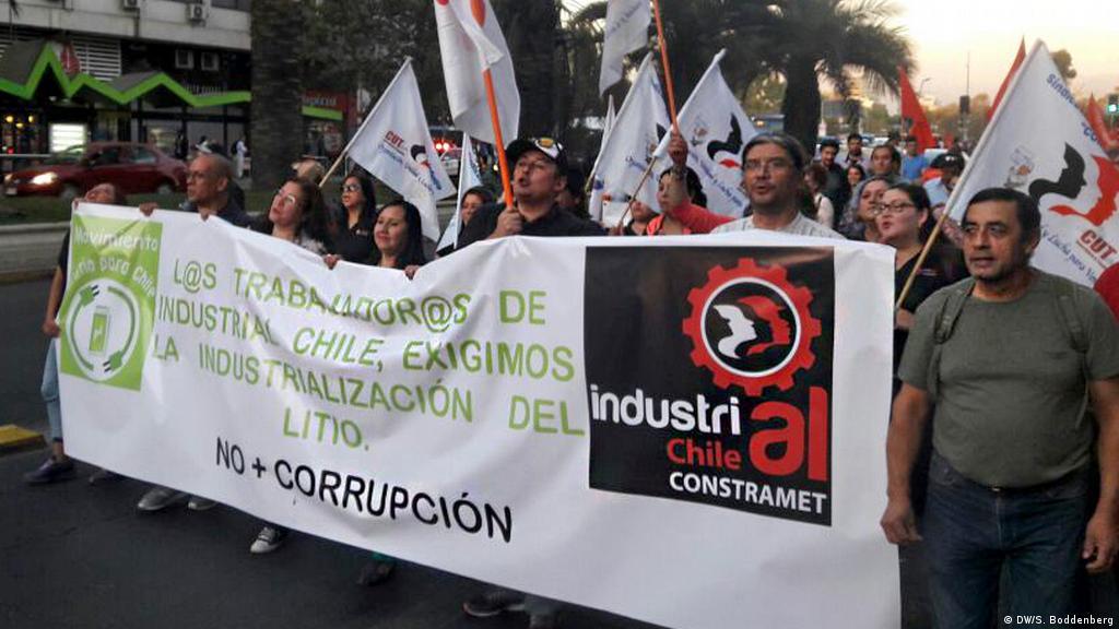 Sindicato metalúrgico chileno rechaza privatización del litio