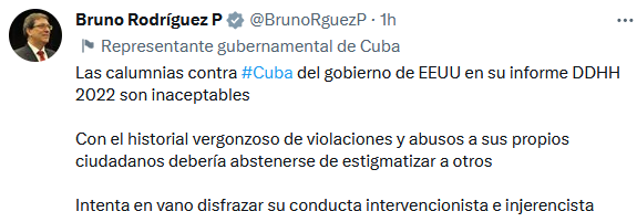 Cuba denuncia calumnias de EEUU en su informe sobre derechos humanos