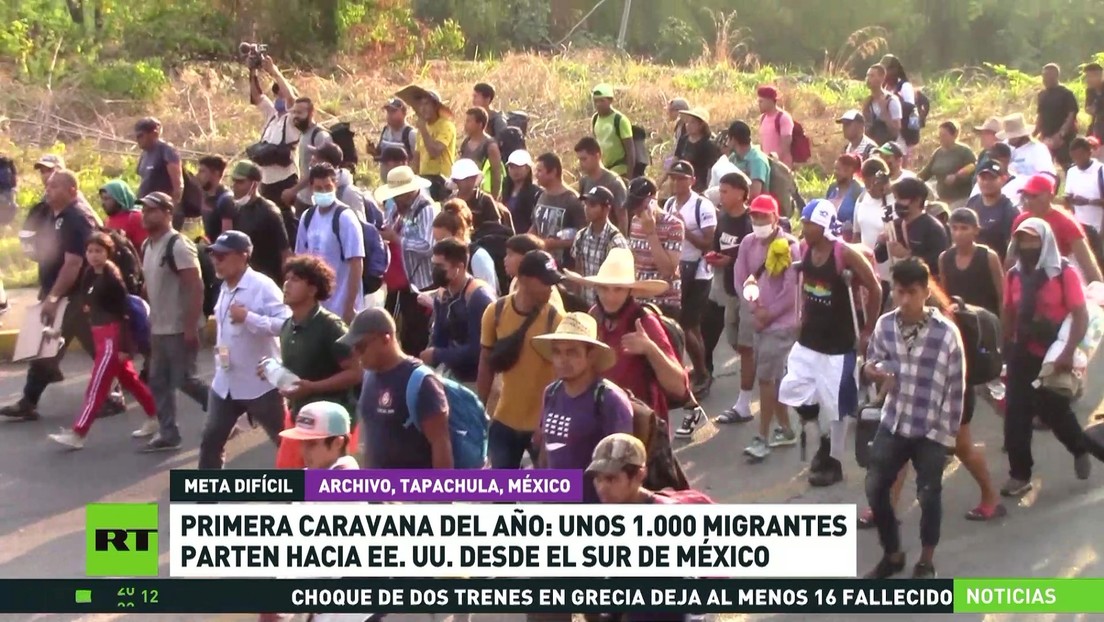 La primera caravana de migrantes del año parte hacia EE.UU. desde el sur de México