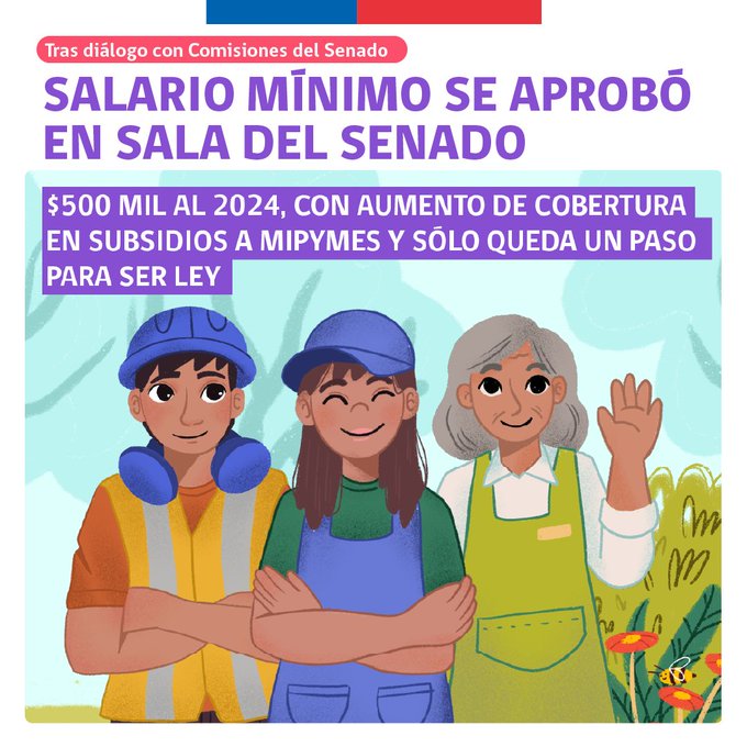 A un paso de convertirse en ley aumento del salario mínimo propuesto por el Gobierno de Chile