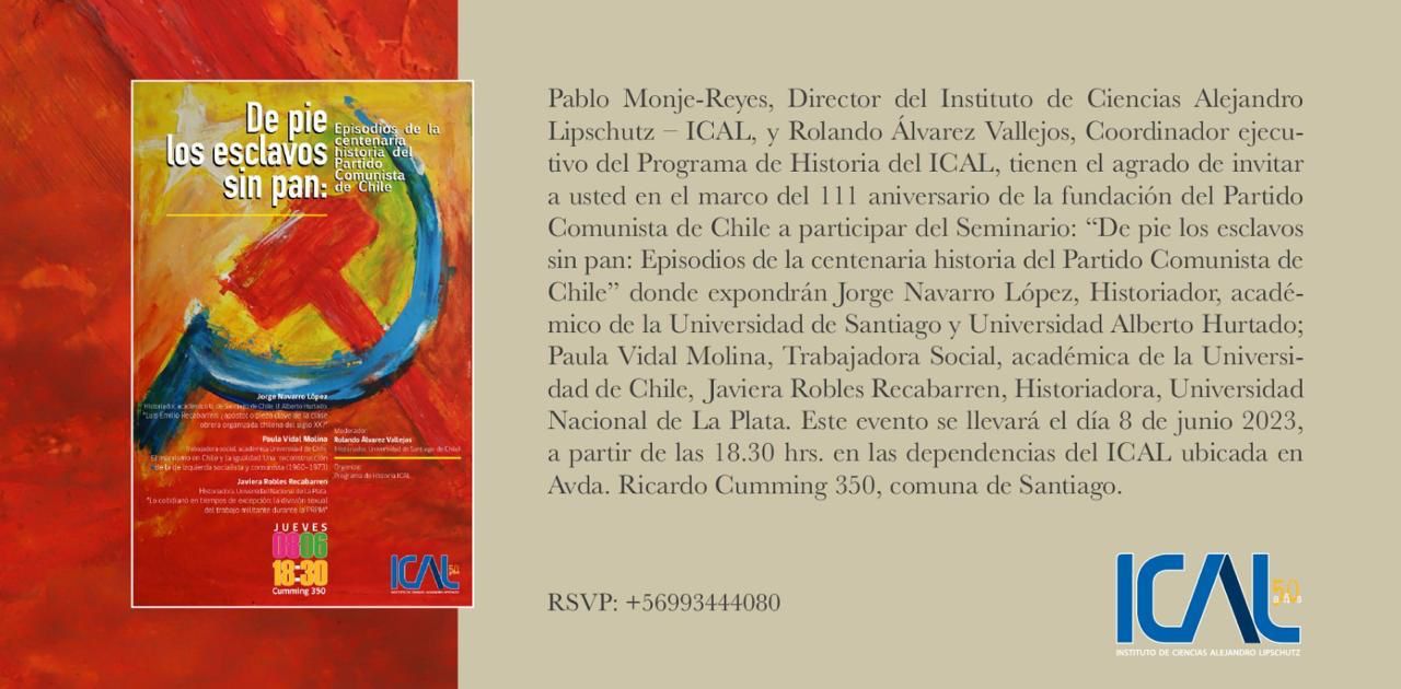 Online vea el seminario a 111 años de la fundación del partido comunista de chile