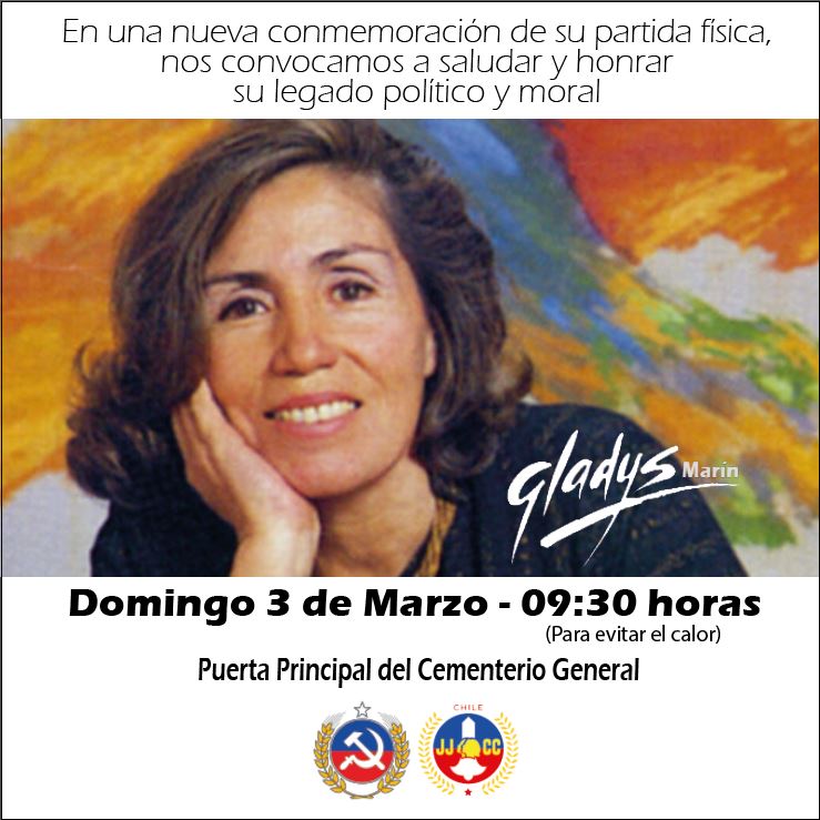 Invitan a recordar legado de Gladys Marín