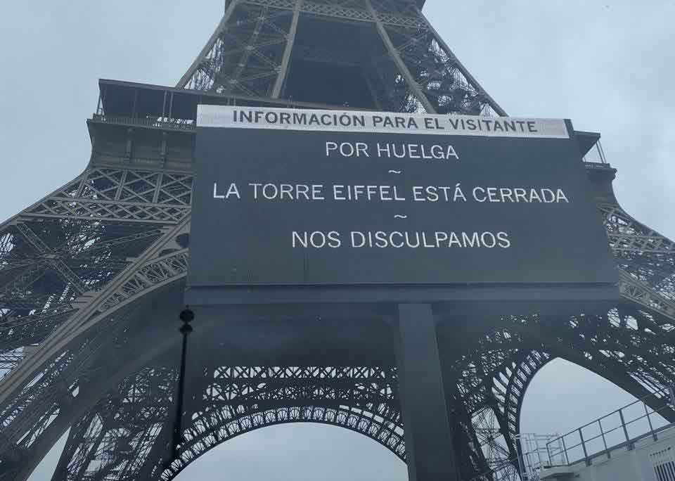 Sigue cerrada por huelga la Torre Eiffel