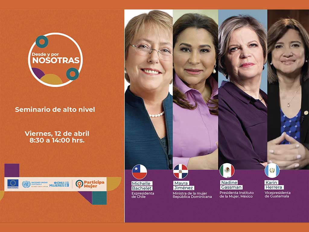 Expresidenta de Chile Bachelet en evento sobre mujeres en Guatemala