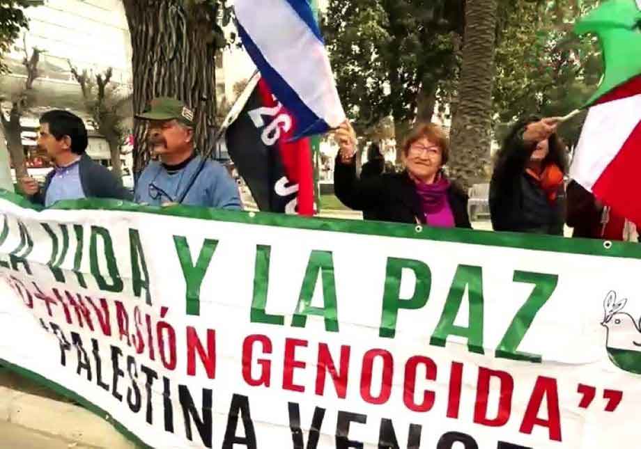 Chilenos en Valparaíso expresan solidaridad con Cuba y Palestina